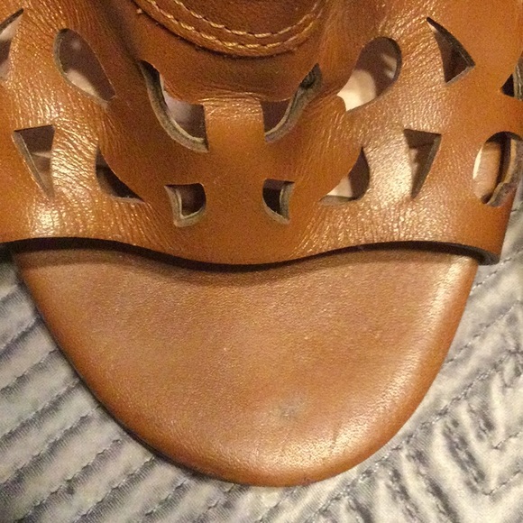 kate spade size 9 brown laser cut leather 3.75” heels for women - Picture 4 of 9